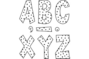 Black Painted Dots on White 7" Fun Font Letters