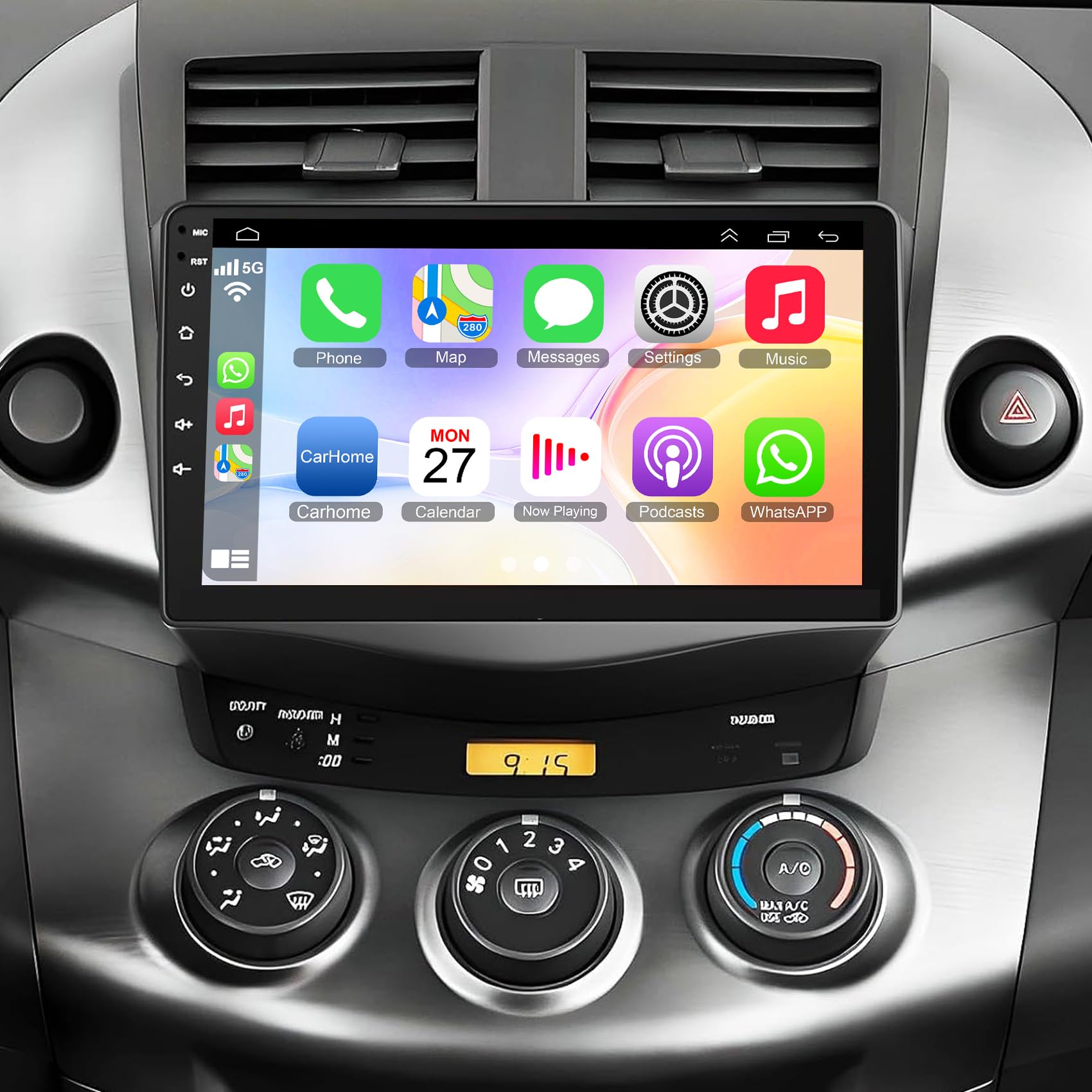 Photo 1 of 4G+64G Car Radio Stereo for Toyota RAV4 2007-2012, Wireless Carplay&Android Auto with Android 13 Support Bluetooth/Voice Control/GPS/WiFi/Back-up Camera/SWC/FM, 9 Inch IPS Touch Screen for Toyota RAV4