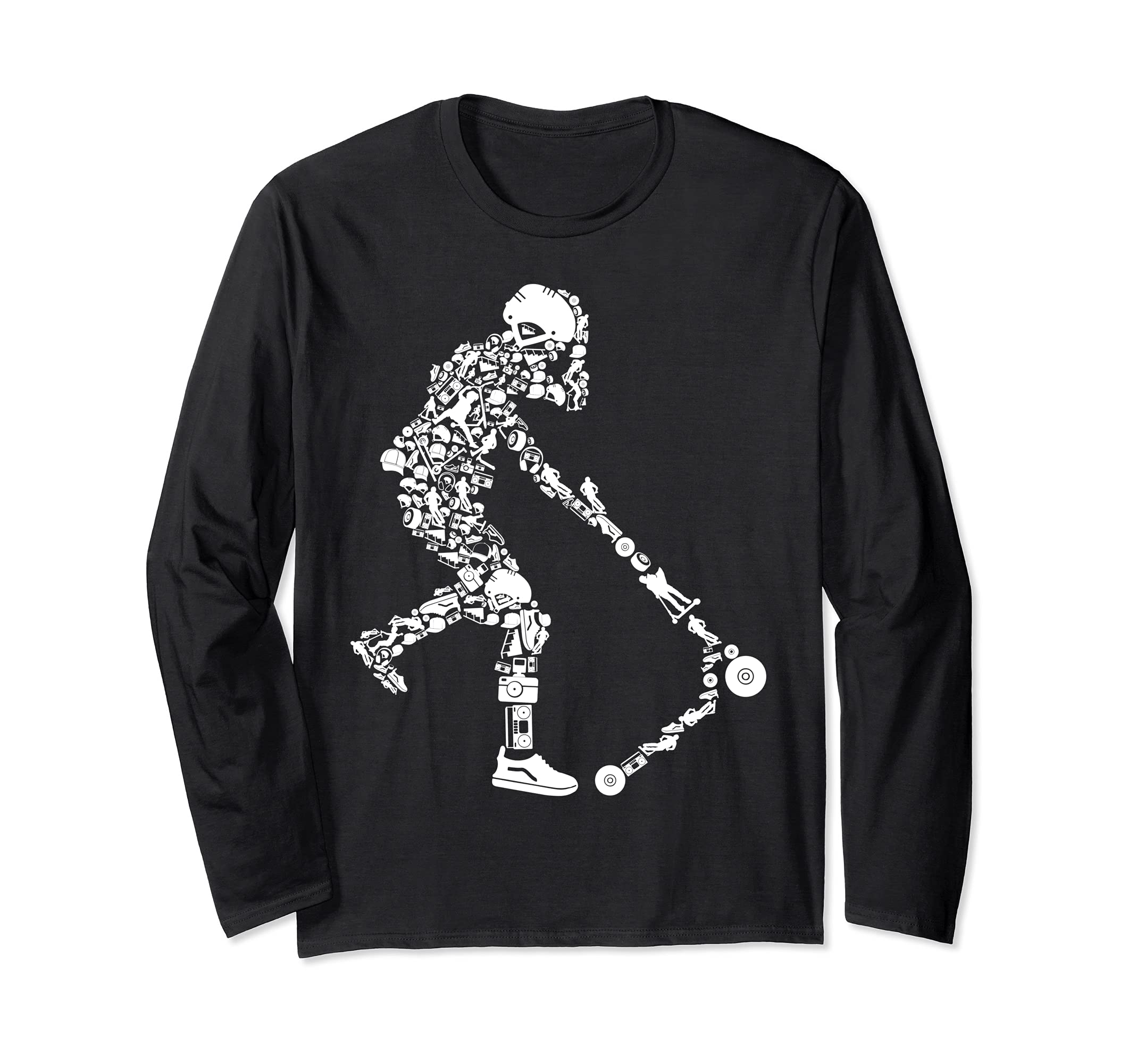 Scooter Stunt Retro Style Scooter Boys Kids Long Sleeve T-Shirt