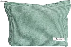 Large Cosmetic Pouch,Portable Corduroy Makeup Bags with Zipper Soft Travel Toiletry Organizer Washable Canvas Pencil Case for