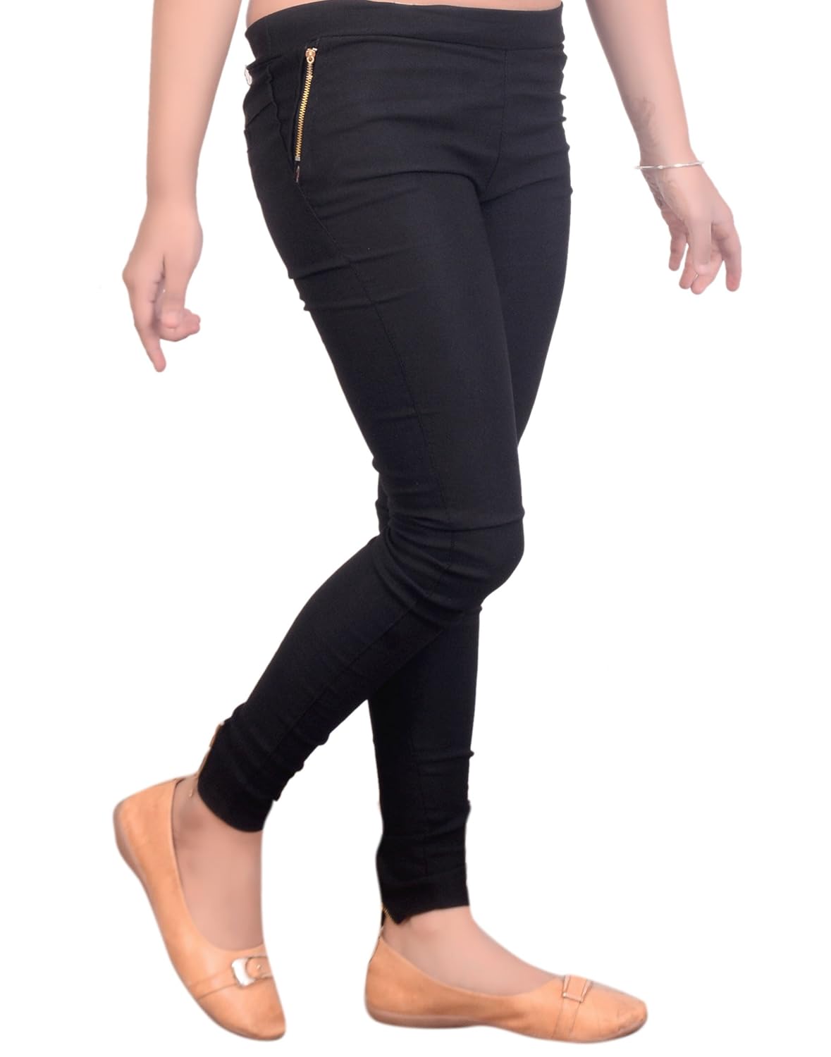 krystle women's black slim fit cotton jegging