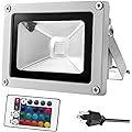 Warmoon 10W Waterproof LED Flood Light with US 3-Plug and Remote, RGB