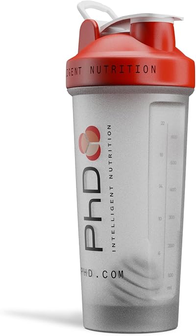 PhD Nutrition Mixball Shaker 600 ml Red Non-Drip Lid Wire Mixball