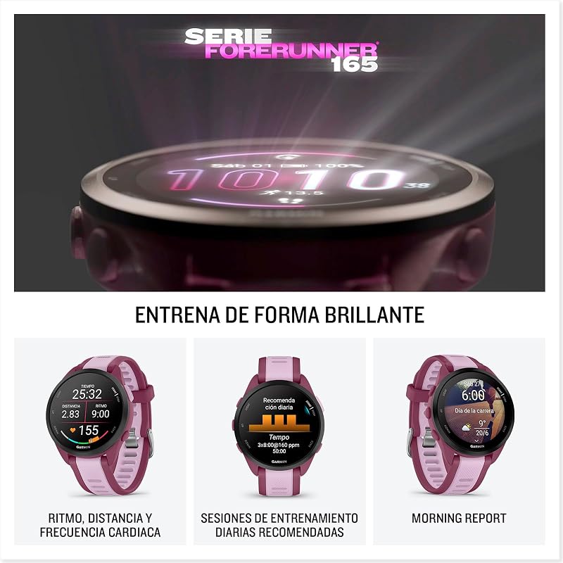 Forerunner 165 Music, Reloj Inteligente para Correr con GPS, Negro