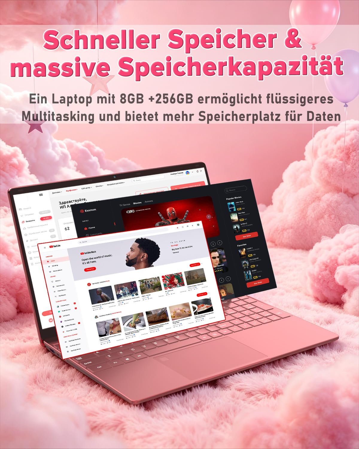 Molegar 2026 Laptop Computer Notebook,15.6" IPS FHD Display,Celeron N5100(Beats N4120/5205U CPU),WiFi5,BT5.0,USB3.0,Beleuchtete Tastatur,Fingerprint für Business Home Office und Studenten 5