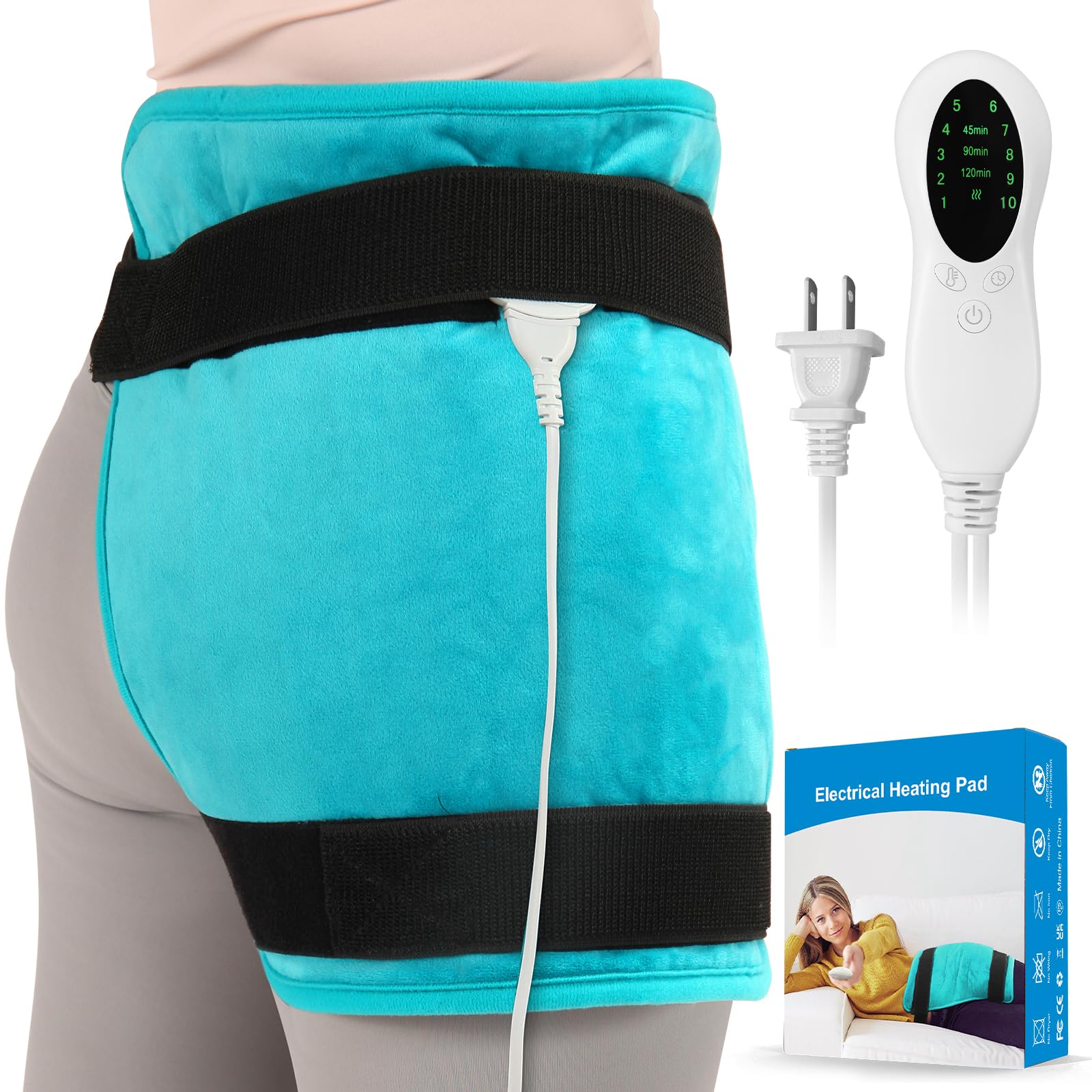 Photo 1 of TABEKE Hip Heating Pad for Hip/Sciatica Pain Relief, Hip Support Brace, Lower Back/Thigh/Buttock Electric Heat Pad, Hot Physical Therapy Devices for Men, Women