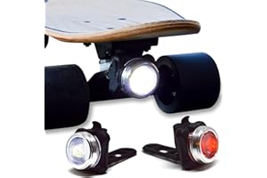 NP NIGHT PROVISION OPTIKS-210 V2 Skateboard Light USB Rechargeable Safety Longboard Front & Rear LED Headlight & Taillight for Skateboards with Standard Trucks