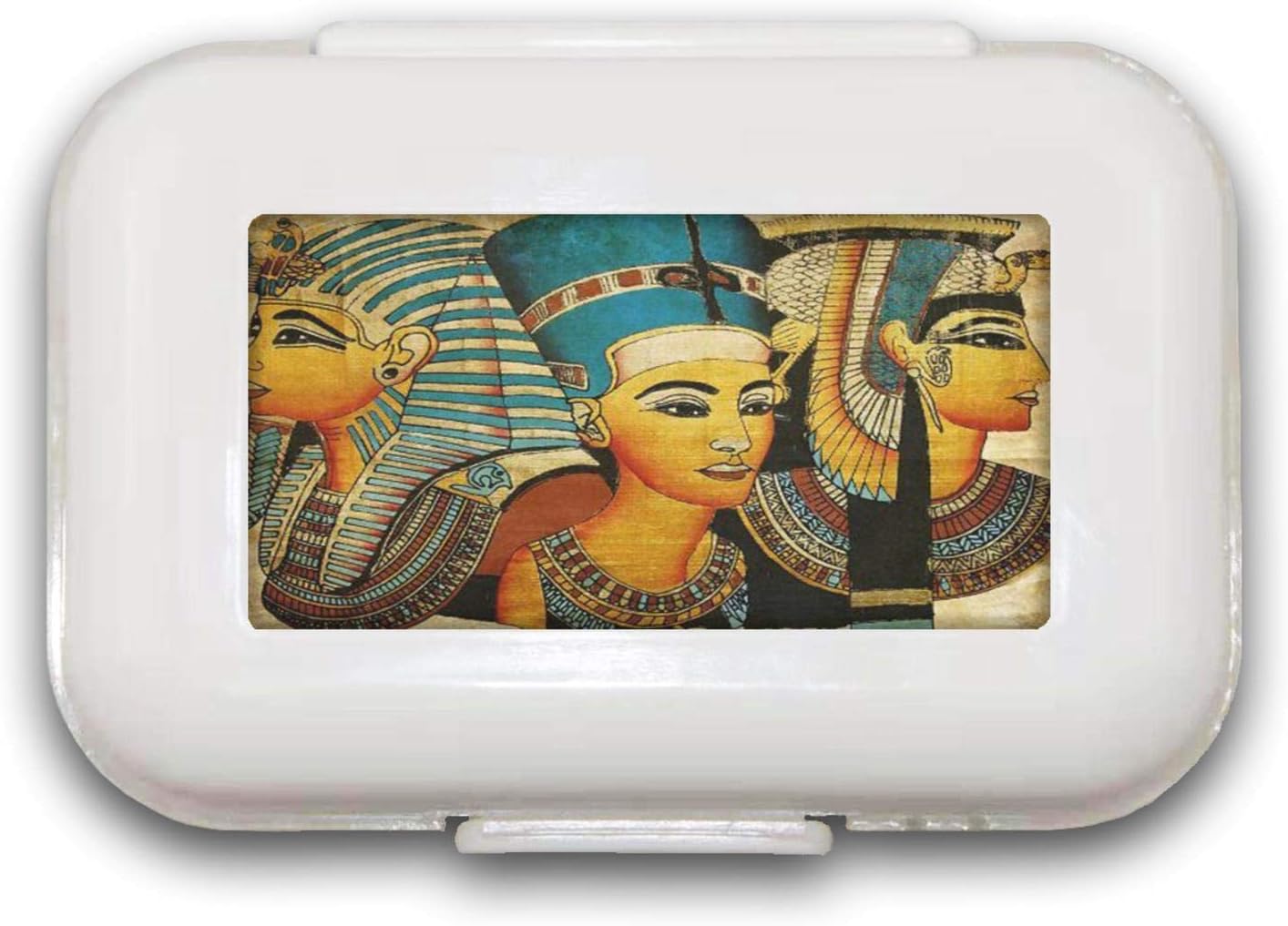 Sunok Egypt Women Ancient Egyptian Parchment Pill Box Pill Case Pill