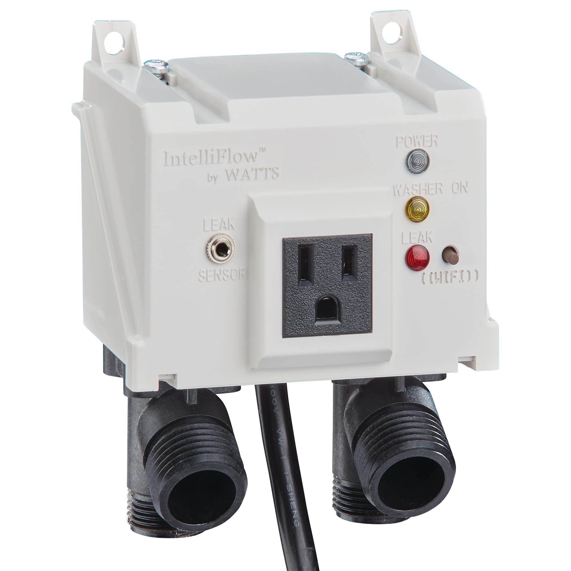 Photo 1 of Watts A2C-SC Series Intelliflow 1/2" Washing Machine Smart Water Shutoff Valve with Leak Sensor, Inlet Adapters, Without Wall Box, Automated Flood Detection with Real-Time Text and E-Mail Alerts