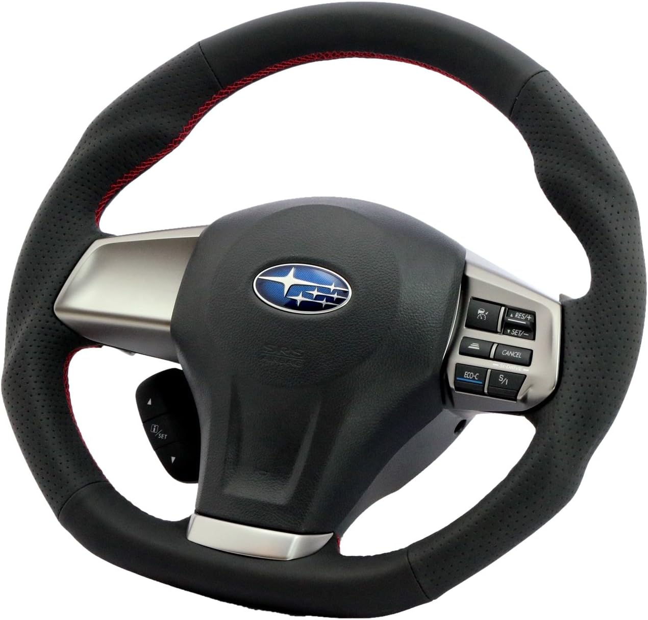 Kenstyle ケンスタイル オリジナルステアリングsa01 スバル レガシィ インプレッサ Xv フォレスター オールブラックレザー レッドステッチ ステアリング ハンドル 車 バイク Amazon