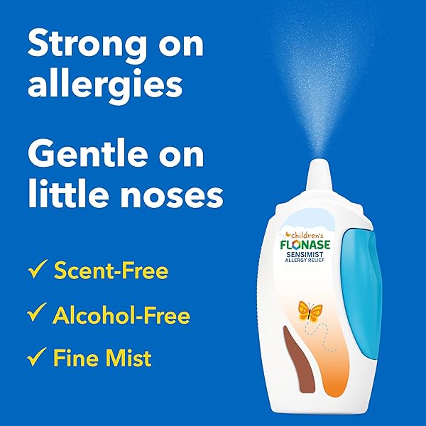 FLONASE CHILDREN’S SENSIMIST ALLERGY RELIEF SPRAY, 24 HOUR NON-DROWSY CHILDREN’S ALLERGY MEDICINE, SCENT-FREE, ALCOHOL-FREE FINE MIST – 60 SPRAYS