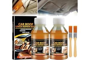 HEPANIO Headliner Repair Glue 100ml, Car Roof Liner Quick Repair Adhesive Glue, Car Roof Fabric Adhesive,Upholstery Glue for Cars(2pcs)