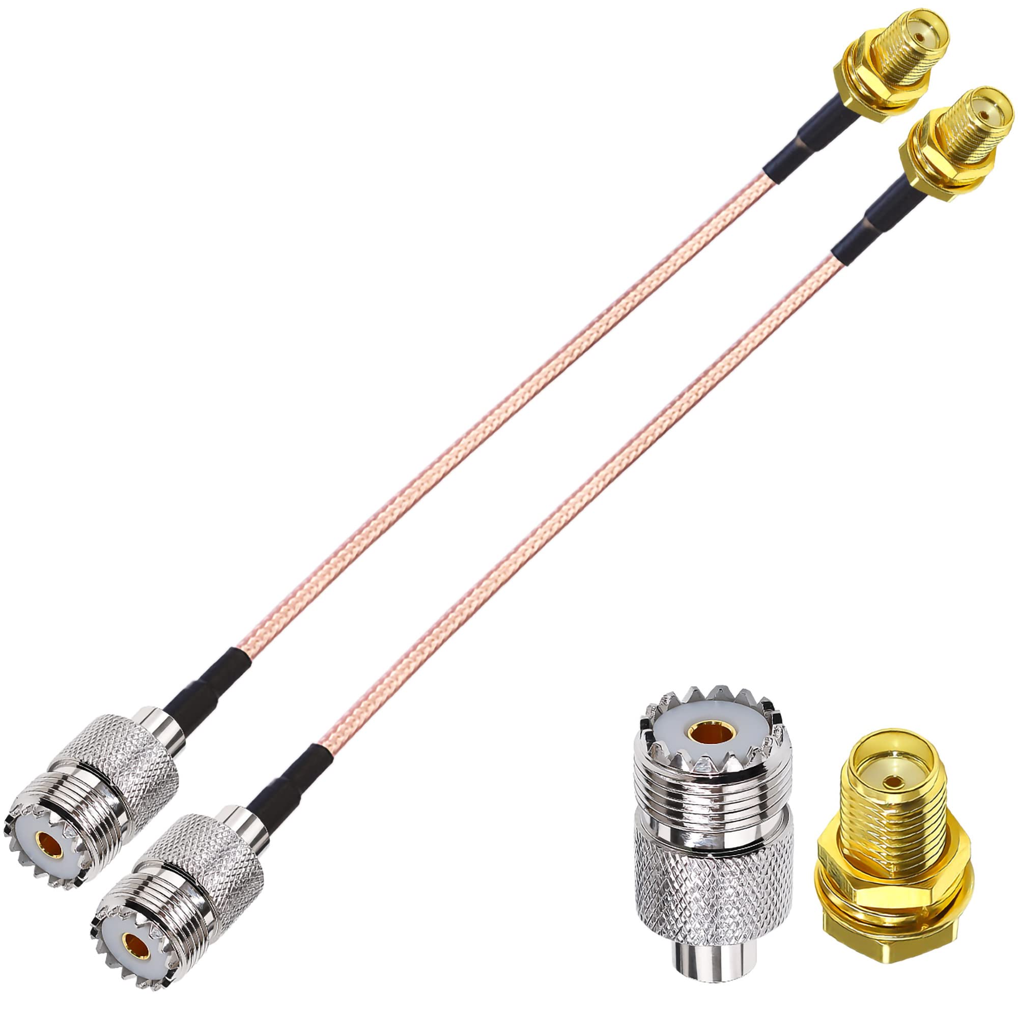 TUOLNK SMA to UHF Coaxial Cable RG316 SMA Female to UHF Female SO239 RF Coax Cable 6inch(15cm) CB Radio Pigtail Cable Extension Cable 2 Pack
