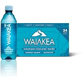 Waiakea Hawaiian Volcanic Water, Naturally Alkaline, 100% Oceanplast Recycled Bottle, 500ml - Pack of 24