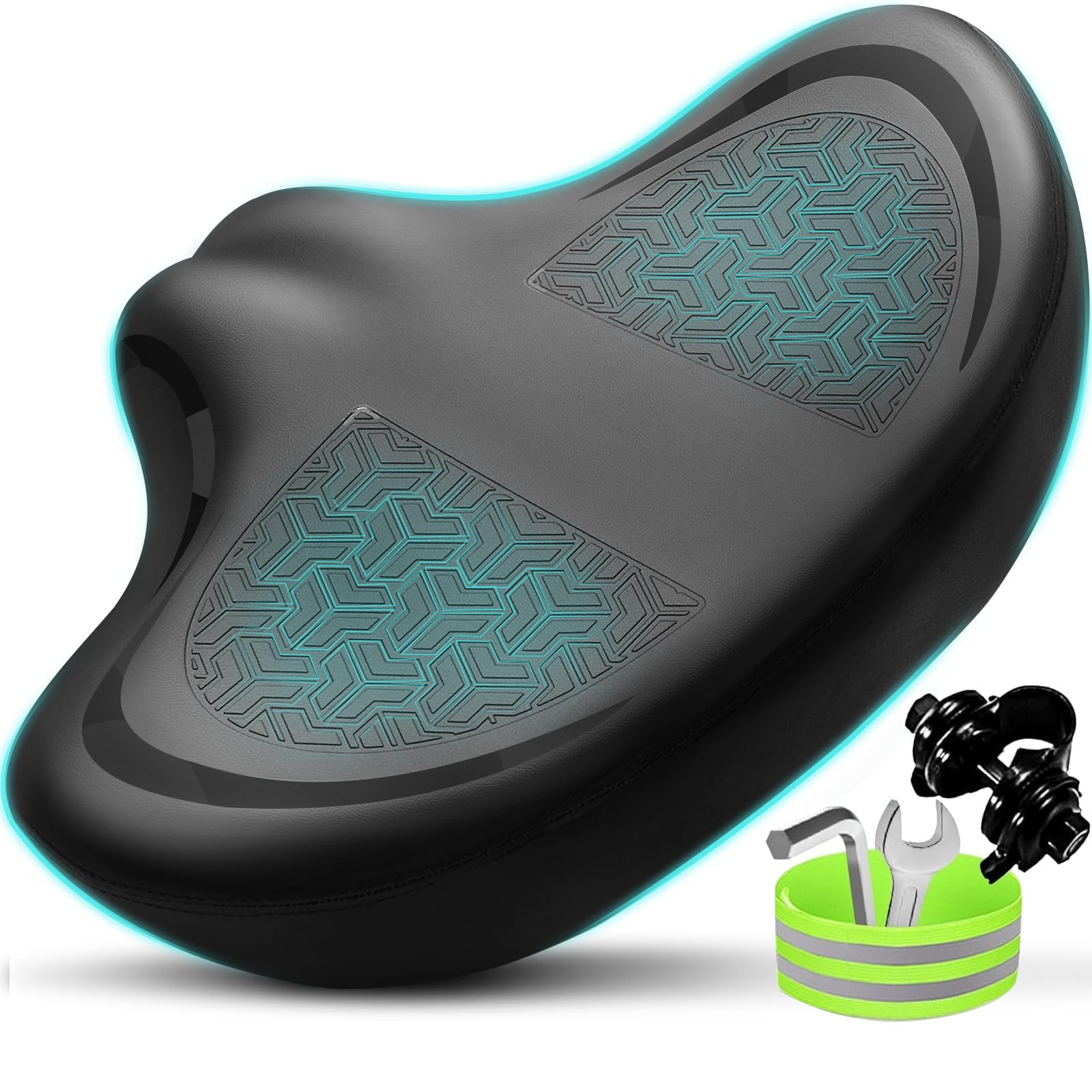 Photo 1 of New Noseless Bike Seat Cushion for Men & Women - Extra Padding & Comfort Wide Bicycle Seat, Comfortable Saddle for Peloton Bikes, Electric Bikes, Cruiser Bikes, Exercise Bikes