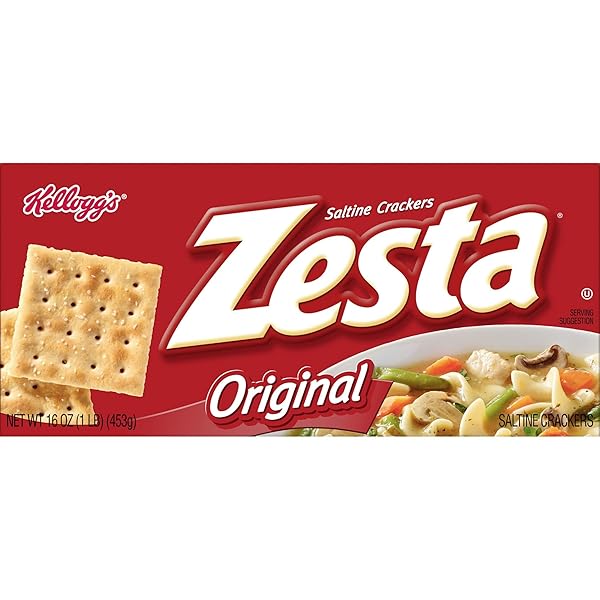 ZESTA SALTINE CRACKERS, SOUP CRACKERS, LUNCH SNACKS, ORIGINAL, 16OZ BOX (1 BOX)
