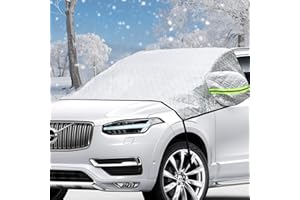 Esteopt Windshield Cover for Ice and Snow Car Windshield Snow Cover 4-Layer Protection for Snow, Ice, UV, Frost Wiper & Mirro
