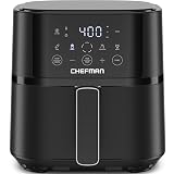 Chefman Air Fryer – 4 QT Compact Airfryer for Quick & Easy Meals in Minutes, Features Hi-Fry Technology for Extra Crisp, Touchscreen Controls with 4 Presets, Nonstick & Dishwasher Safe Basket - Black