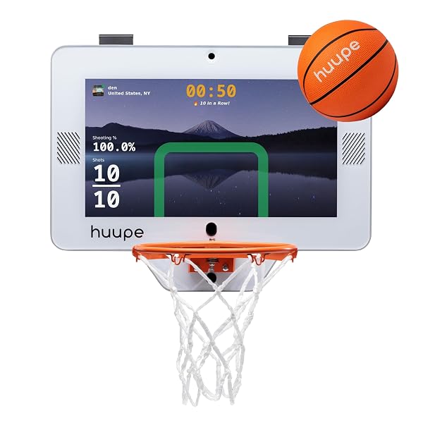 HUUPE MINI – THE WORLD’S FIRST SMART MINI BASKETBALL HOOP GAME CONSOLE – THE ULTIMATE GIFT FOR FAMILIES FOR INDOOR GAMEPLAY AND INTERACTIVE FUN