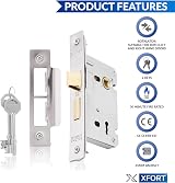 XFORT 3 Lever Polished Chrome Mortice Sashlock 65mm with Key view 7