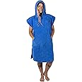 COR Surf Poncho Changing Towel Robe with Hood and Front Pocket | Thick Quick Dry Microfiber Wetsuit Poncho Towel for Surfing Beach Pool Swim (Medium-Blue)