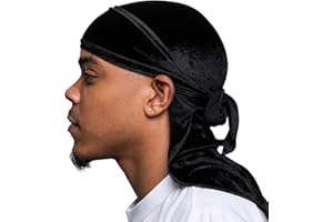 Veeta Superior Velvet Durag - Soft Velvet Durags for Men & Women, Long Double Wide Straps, Silky Durag Liner, Triple Stitched
