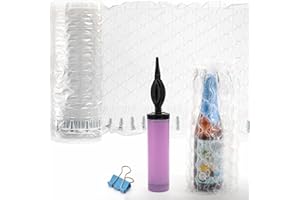 Tebery 11.8" x 164 Ft Inflatable Air Cushion Wrap Roll for Shipping, Large Air Column Bags with Pump, Reusable Space Saving Box Filler for Moving, Wine Bottle Protector, Packaging Material