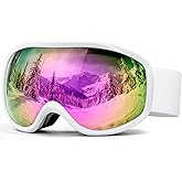 FMY Snowboard/Ski Goggles for Adult,Over Glasses Anti Fog UV Protection Skiing Goggles for Men Women Youth