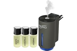 KESOCI Smart Car Air Freshener: Revolutionary Smart Car Diffuser Vent Clip with 3 Exclusive 10 ml Fragrances (White Tea, Sang