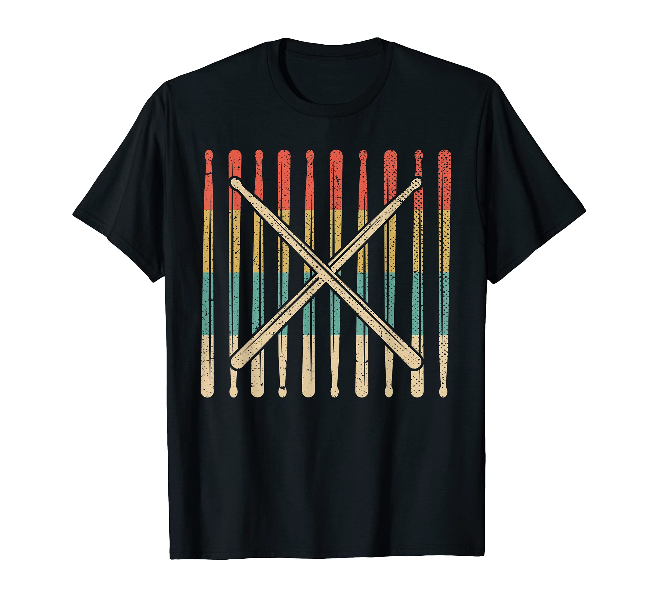Percussion Music Drums Player Drumsticks Drummer Retro Drums T-Shirt
