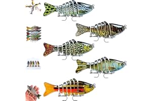 HUTTUP 5PCS Bionic Swimming Bait, 2025Bionic Swimming Lure, Bionic Fishing Lure, Robotic Swimming Fishing Lure for All Kinds of Fishing Waters