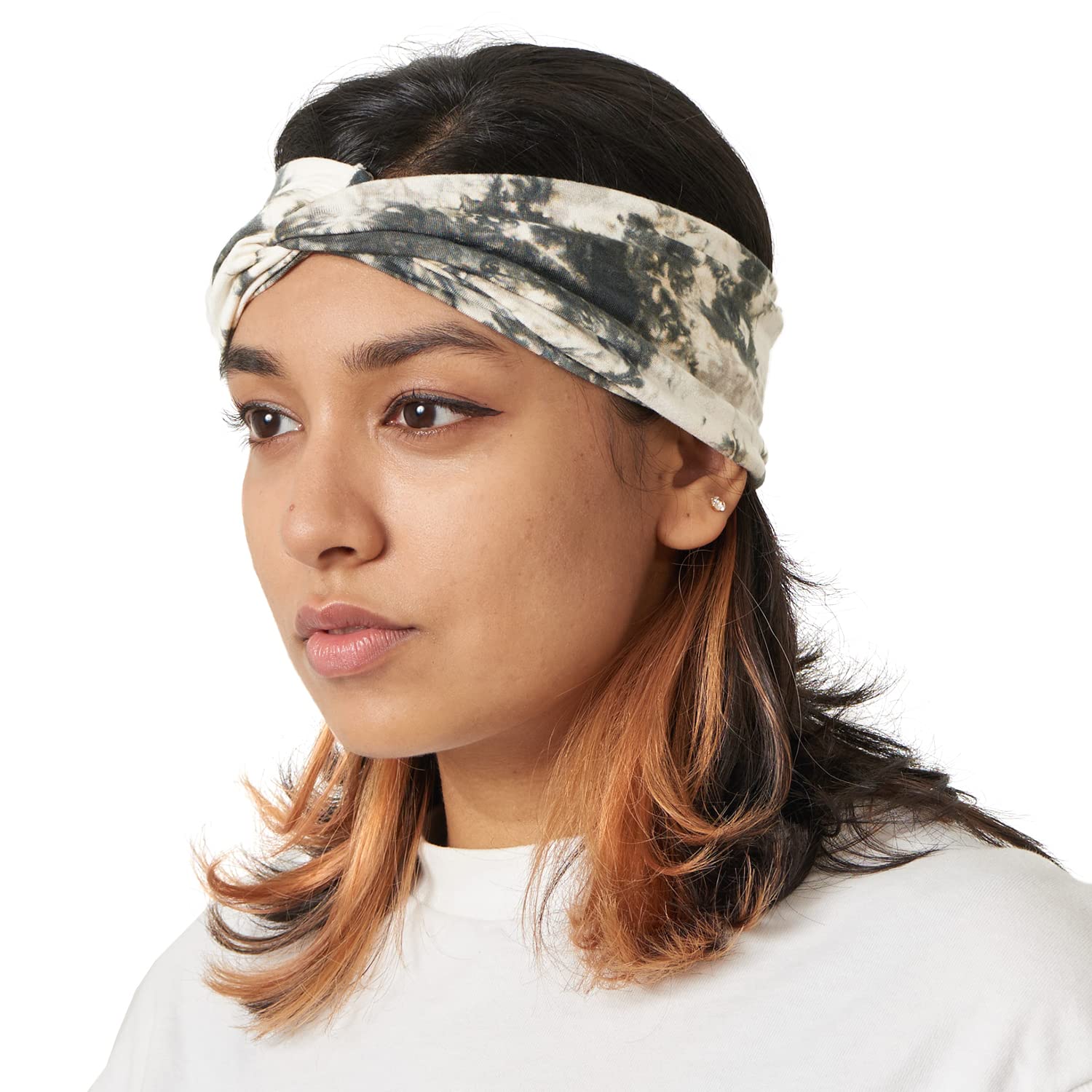 CHARM Boho Hippie Tie-Dye Turbans - Elastic Head Wrap Hair Band Bandana Stretch Hairband Tie-Dye B