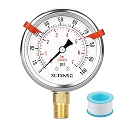 SCTSNSR 0 to 100 Psi Pressure Gauge, Glycerin