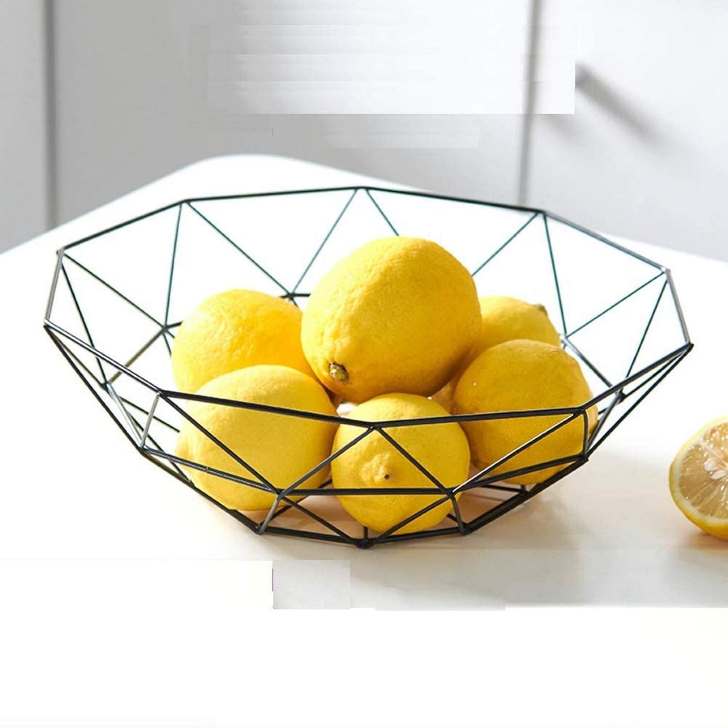 ZHFF Metal Wire Fruit Bowl, Small Waist Fruit Basket, Golden Ron Fruit Holder
