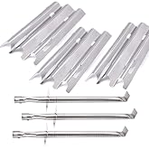 Repair kit for Vermont Castings CF9030 VM400XBP VM450 VM450SSP VM600 CF9055 CF9085 VCS5005, Jenn-Air JA461 JA580 JA461P Grill Parts, Stainless Steel Grill Burner Tube and Heat Plate Tent Shield