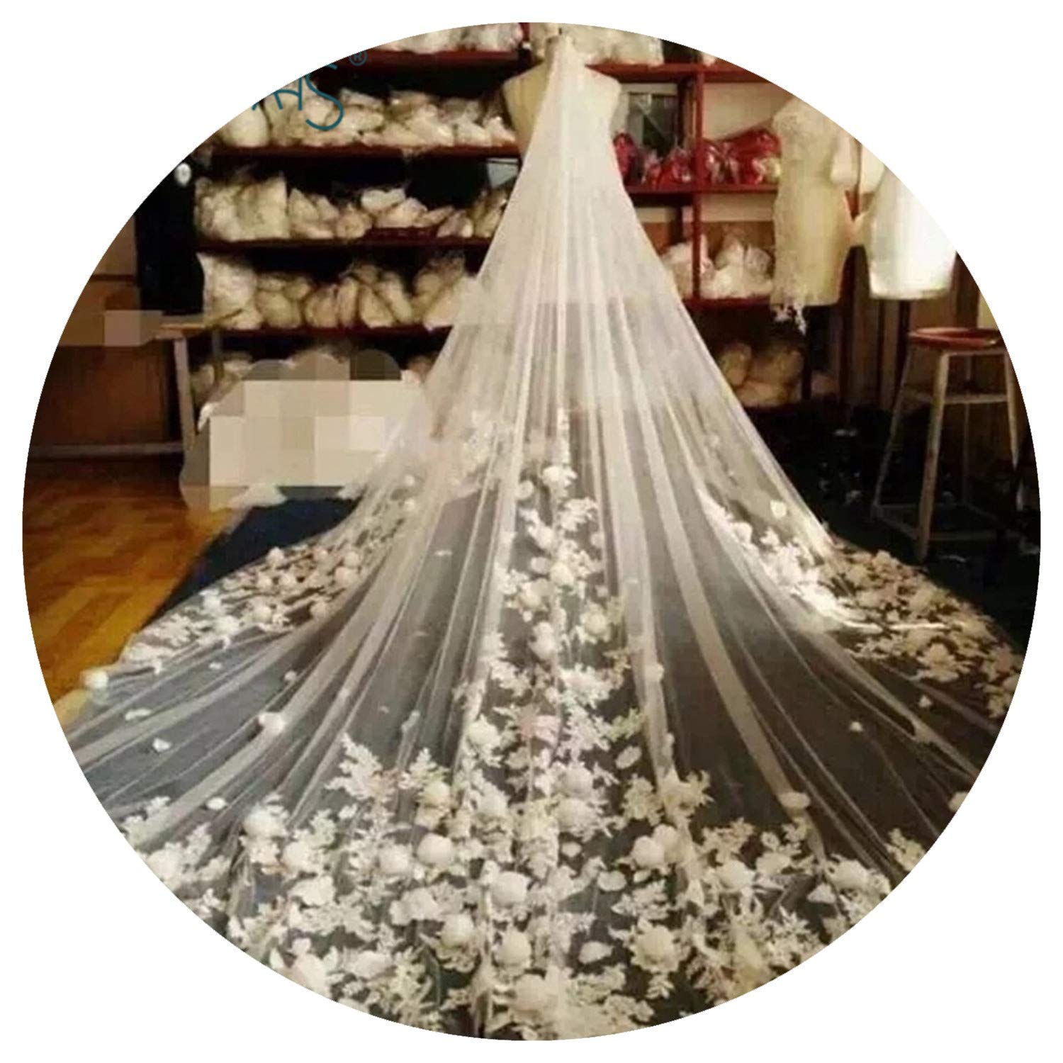 Cost Effective 3 Meters Ivory White Bridal Veils Lace Edge Flowers Tulle Cathedral Wedding Veils Long Veu De Noiva Wedding Accessories Bv6 At Women S Clothing Store Sales Online D4 Fr