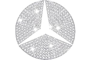 ZELLYA 1Pcs Fit for Benz 45mm Bling Car Accessories for Women, Rhinestone Car Logo Bling Benz 45mm Logo Stickers DIY Glitter Decals for Automotive Interior Badge Decals