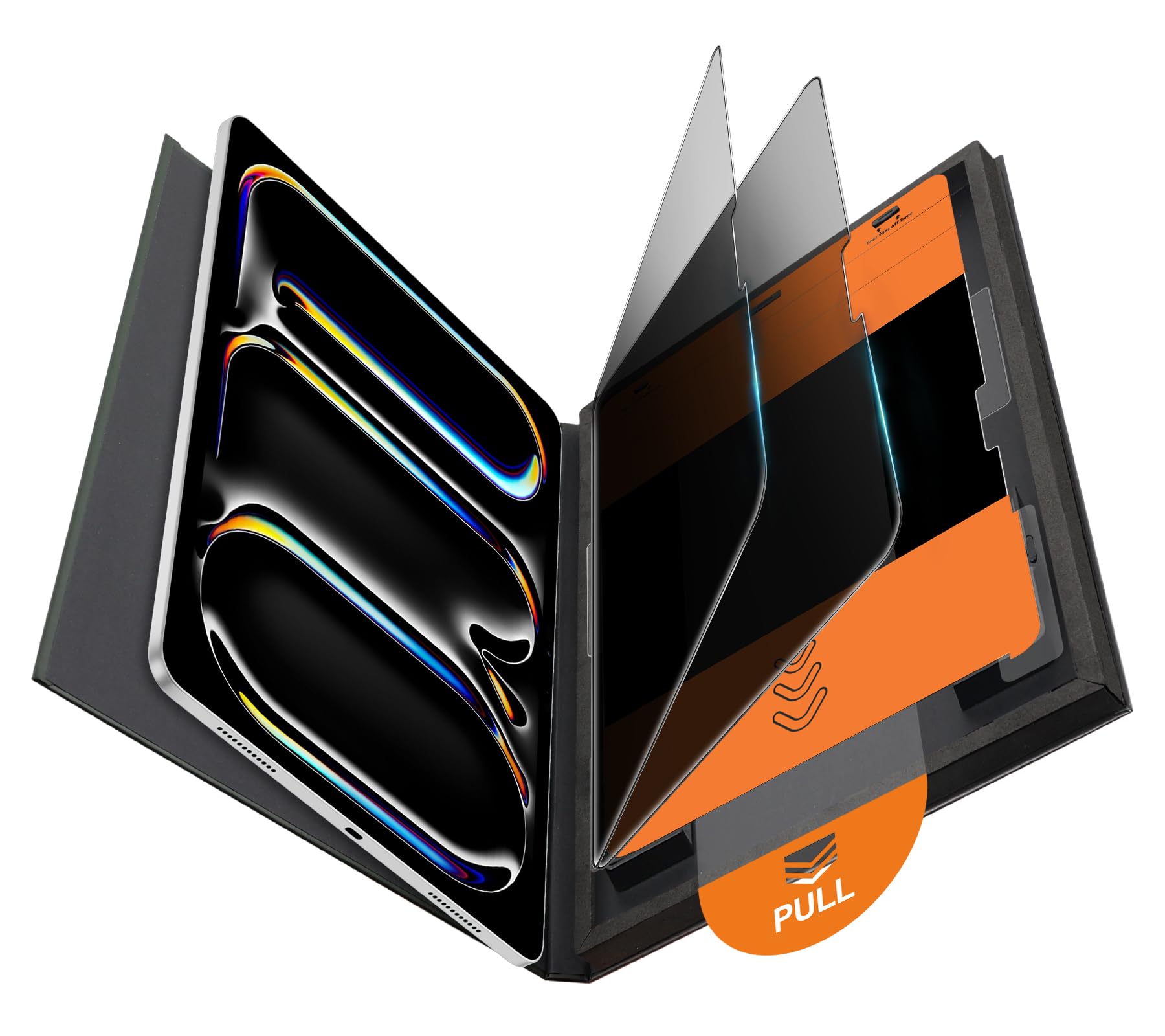 Photo 1 of ***MISSING ONE*** OMOTON 2 Pack Privacy Screen Protector for iPad Pro 11 inch M5 M4 (6th&5th Generation, 2025/2024), Anti-Spy Tempered Glass with Easy Installation Tray, Case Friendly, Compatible with Apple Pencil