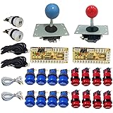 Tongmisi Zero Delay Encoder Arcade Button Joystick DIY Kit for Arcade Machine,2 Player Stick for Pandora Box Fighting Games Machine