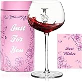 Personalized Wine Glass-Engraved Monogrammed A-Z Customized Wine Glass Birthday Gifts for Women, Unique Mothers Day, Anniversary, Christmas Gift for Her, Mom, Friend, Wife, Sister (L, 14 oz)