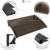 VOUNOT Front Door Canopy Outdoor Awning 120x80 cm Brown view 6