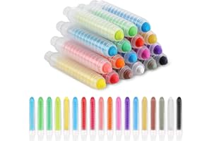 Phinus 18 PCS Dustless Chalk for Kids with Pen Sleeve, Colored Washable Toddler Chalk Non Toxic for Doodling, Drawing, Writing