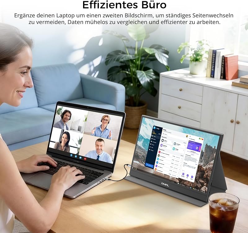 15,6 Zoll Portable Monitor/Tragbarer Monitor, IPS FHD 1080P 60Hz