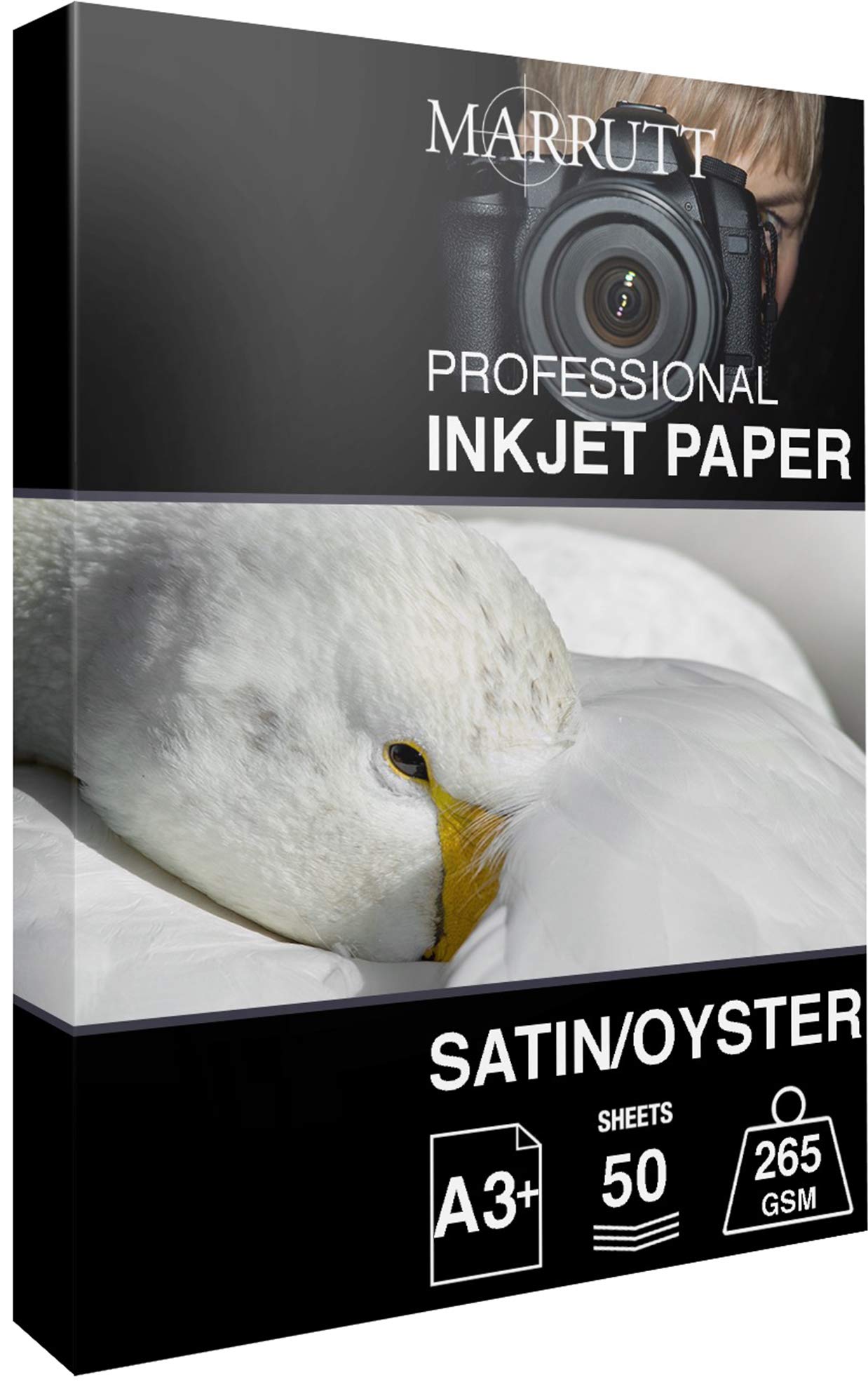 Marrutt 265gsm Pro Photo Satin/Oyster Inkjet Paper: A3+ - 50 Sheets