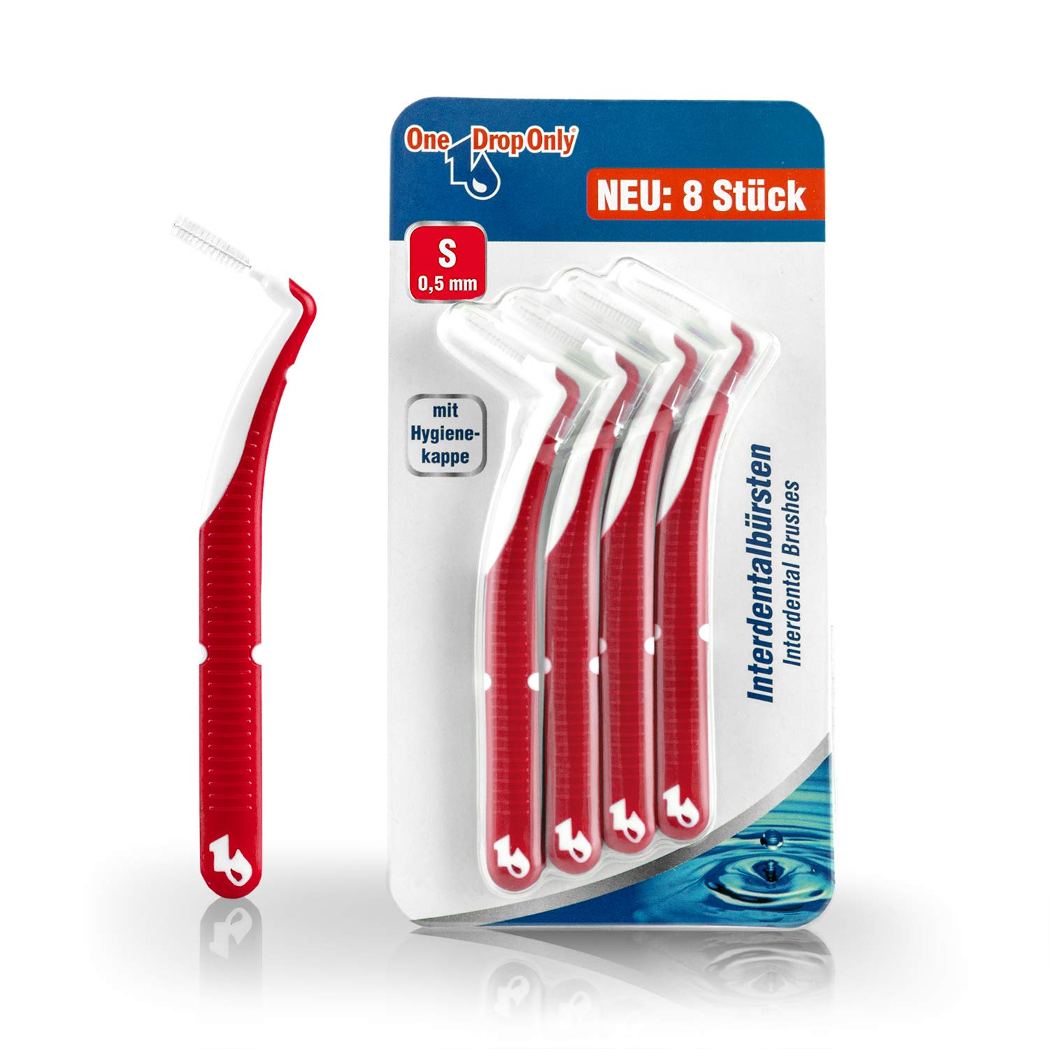 One Drop Only Interdental Brushes in Blister Pack of 8 Angled Size S