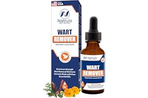 NATRULO Natural Wart Remover Treatment Liquid Drops – Fast, Safe for Kids, Maximum Strength Wart Removal Ointment with Pure Essential Oils – No Pain, No Scarring, Easy to Use on Face, Neck, Body, Hands, Feet