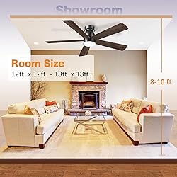 AKOFUN Ceiling Fans with Lights, 52 inch Low
