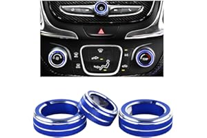 CARFIB Volume AC Knobs Decals for Chevrolet Chevy EQUINOX LT Accessories Air Control Push Auto Sync Stickers Caps Covers Parts Car Interior Inside Decoration Men Women Aluminum Alloy Blue Pack of 3