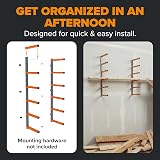 BORA PBR-001 6-Level Metal Wall Mount Wood Organizer Lumber Storage Rack Orange view 4
