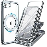 KPV for iPhone SE 2022/3rd/2020/2rd/8/7 Case,3in1/Compatible with MagSafe/with 2X Front Case Protection/Invisible Magnetic Ring Metal Stand/Shockproof Military-Grade Protection(V-Metallic Gunmetal,SE)